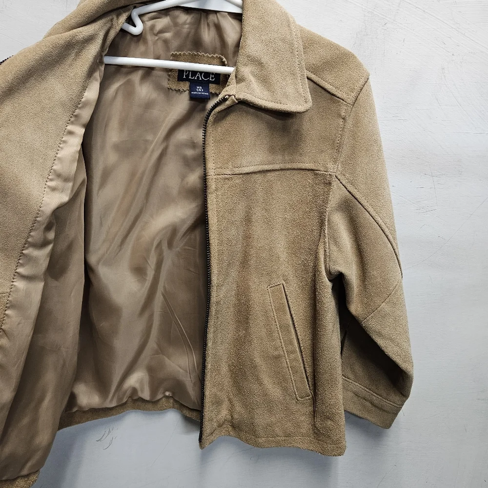 The Children's Place tan suede leather jacket size XS(4)